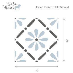 Dala Muses Floral Pattern Tile STENCIL - ARTSANS