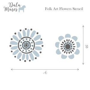 Folk Art Flowers Stencil Artsans